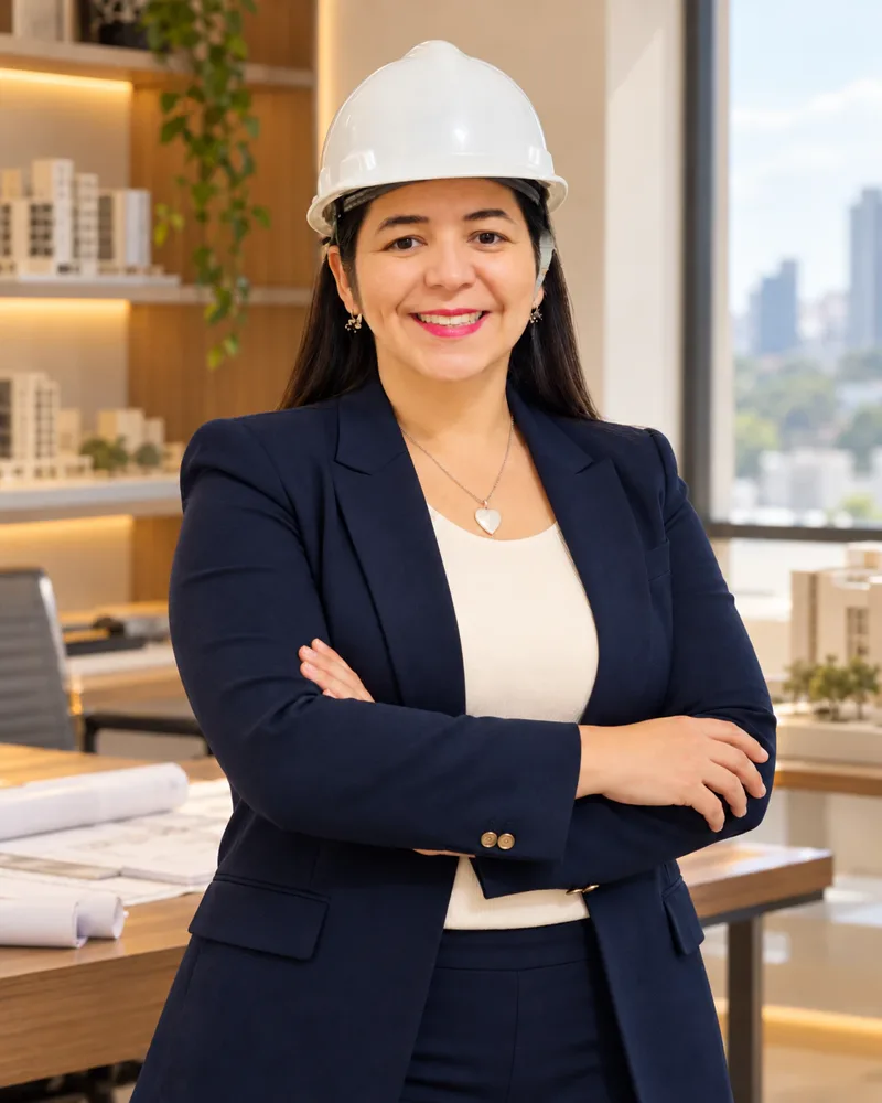 Retrato de Raquel Oliveira, especialista em INSS de obras e CND
